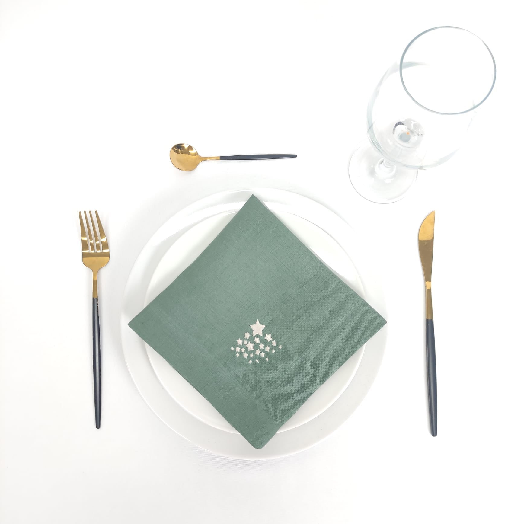 Guardanapo Linho ROL Verde Estrelinhas