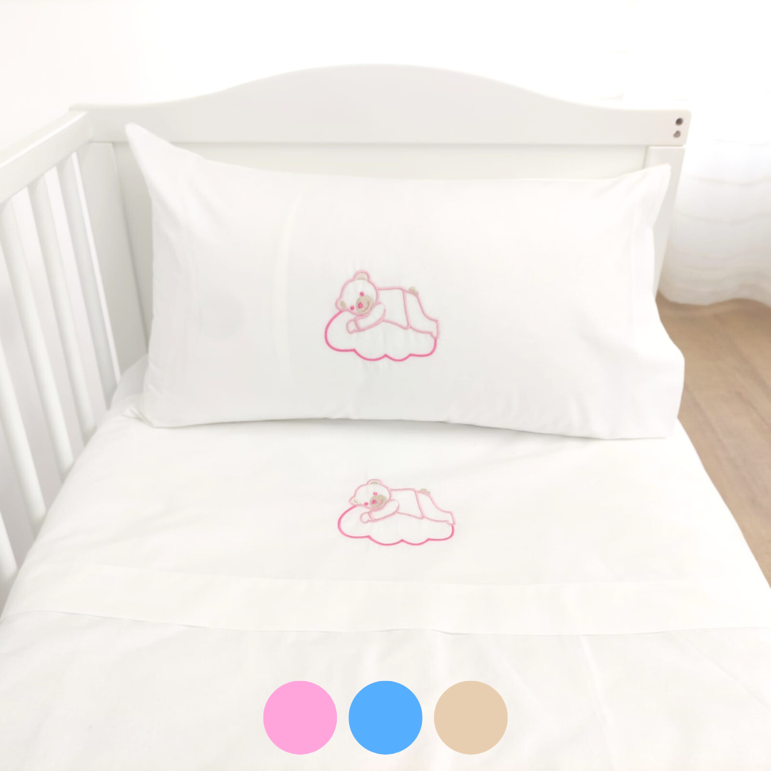 Jogo de Cama Bebé Urso Nuvem Algodão
