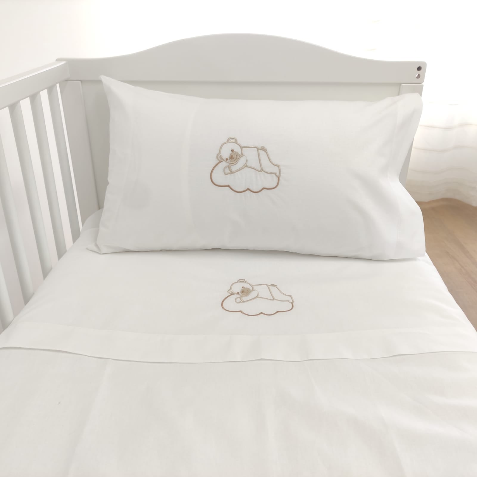 Jogo de Cama Bebé Urso Nuvem Algodão