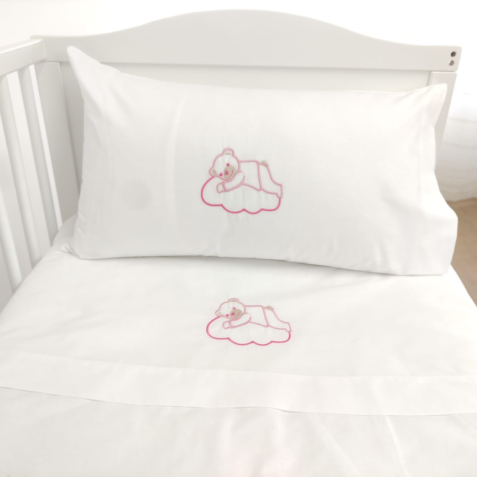 Jogo de Cama Bebé Urso Nuvem Algodão
