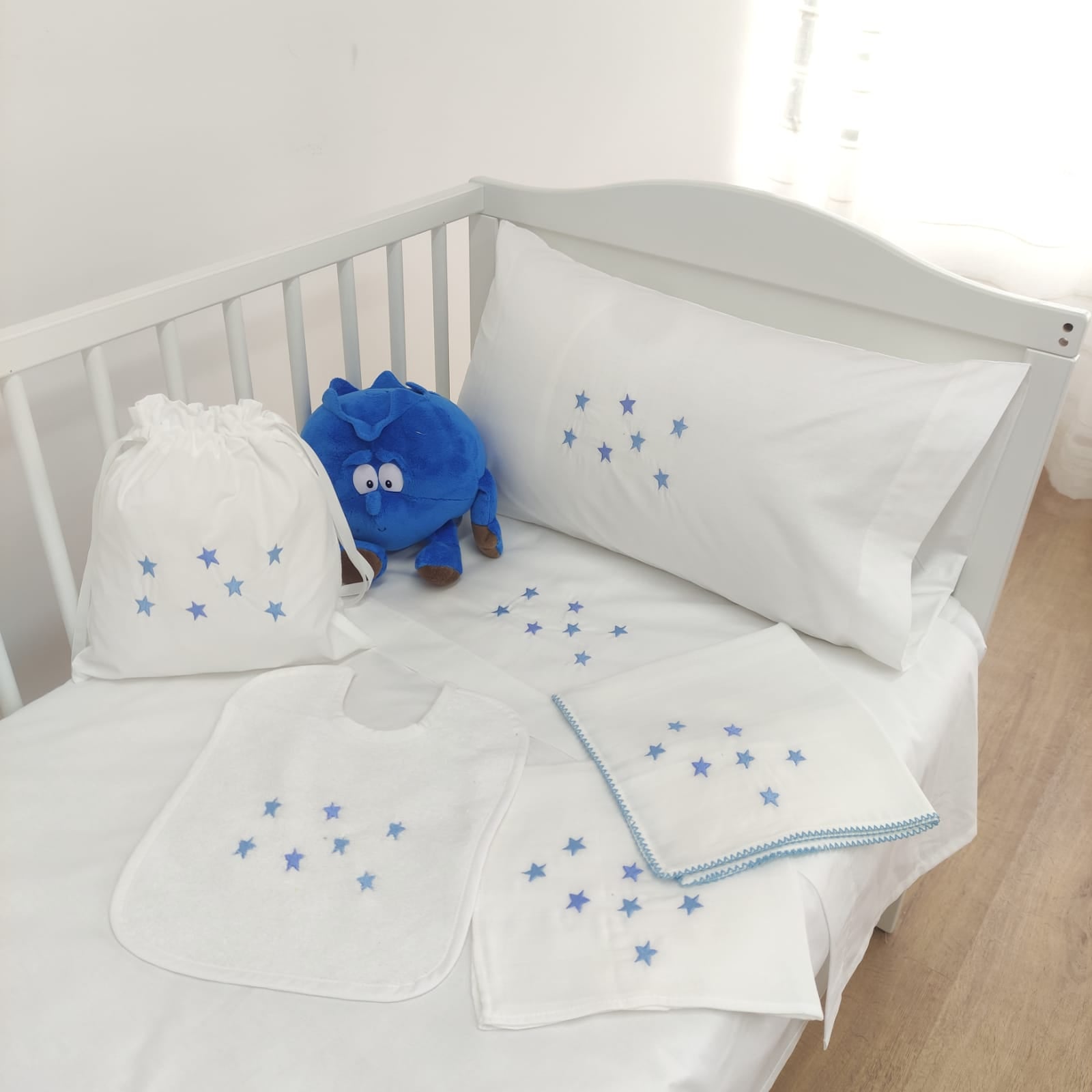 Jogo de Cama Algodão Bebé Estrelas