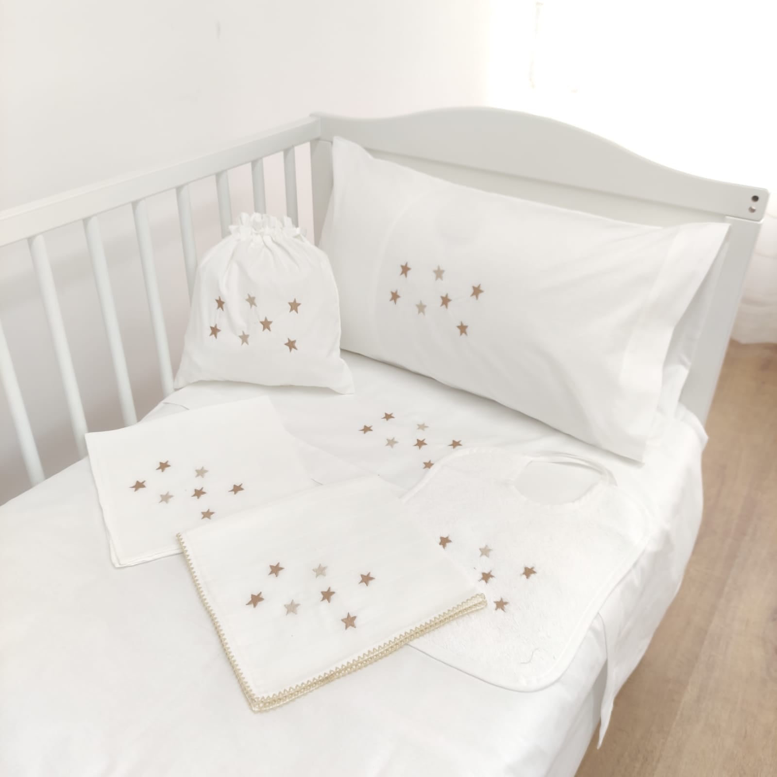 Jogo de Cama Algodão Bebé Estrelas