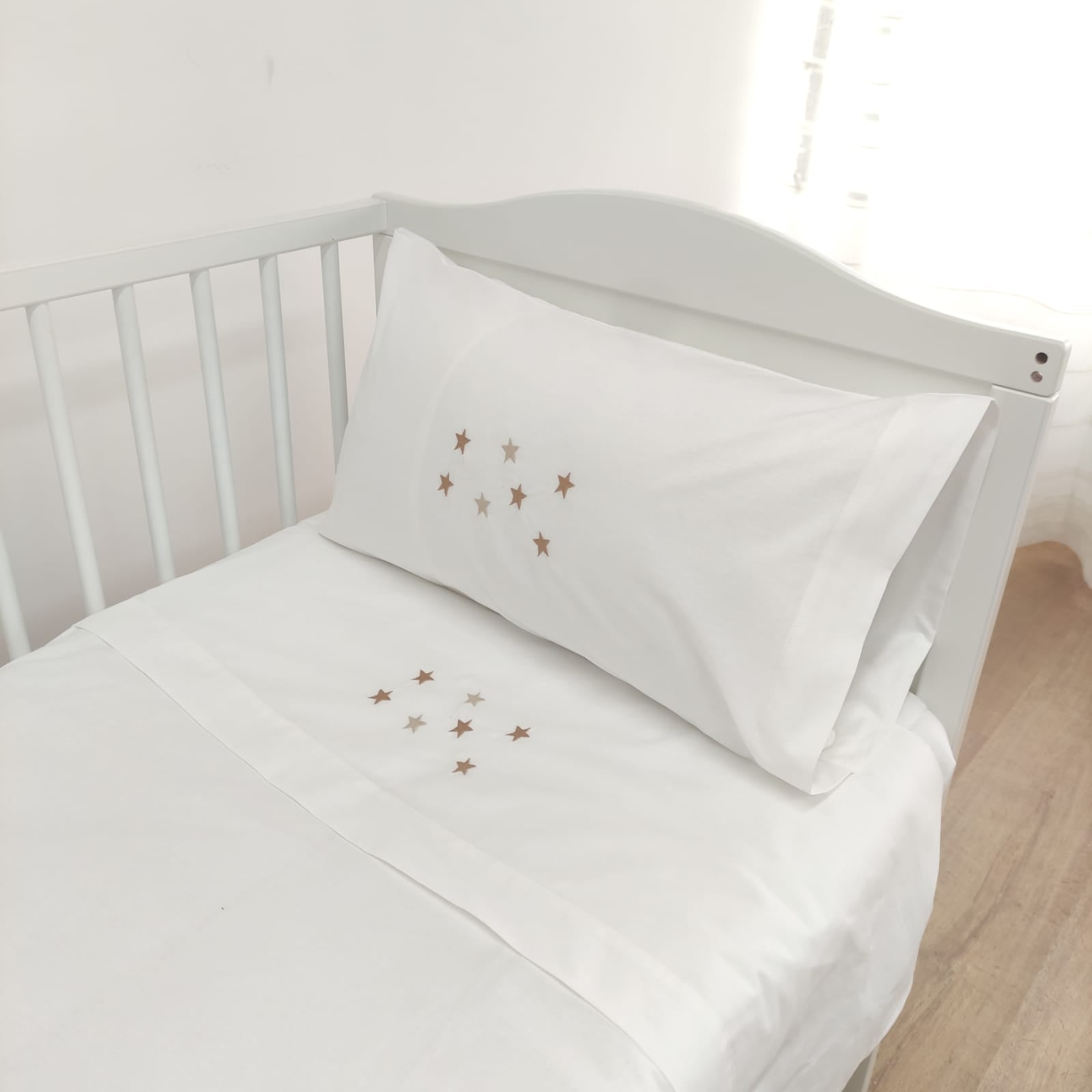 Jogo de Cama Algodão Bebé Estrelas