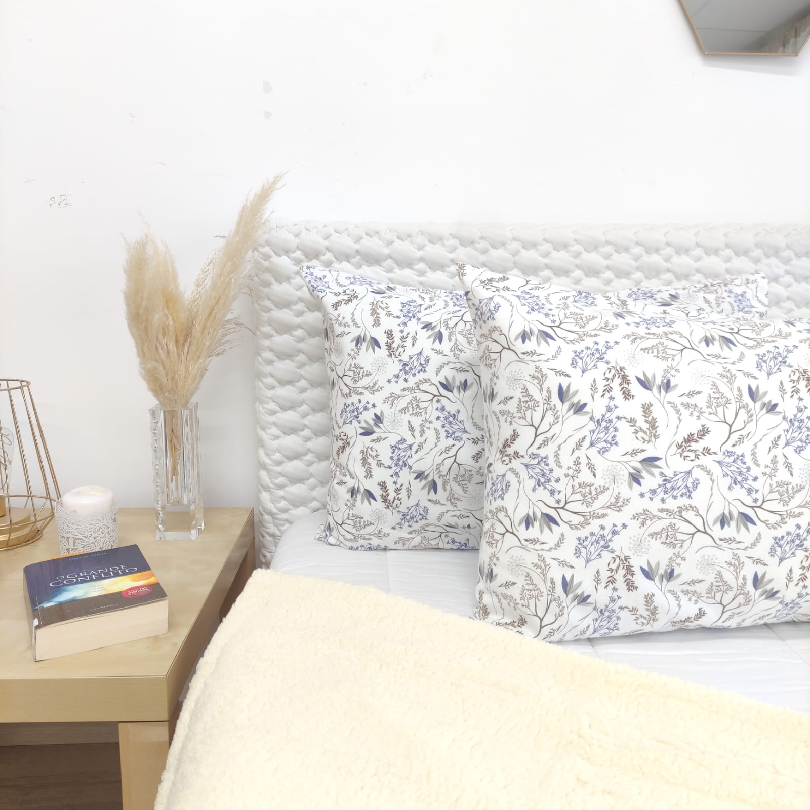 Jogo de Cama Flanela Ramos e Pétalas