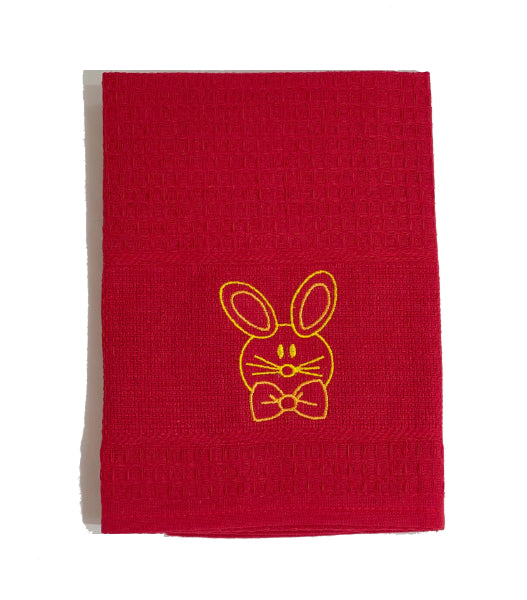 Pano de Cozinha Algodão Páscoa Vermelho