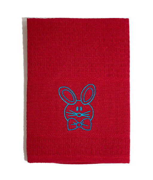 Pano de Cozinha Algodão Páscoa Vermelho