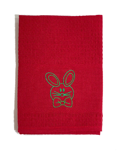 Pano de Cozinha Algodão Páscoa Vermelho