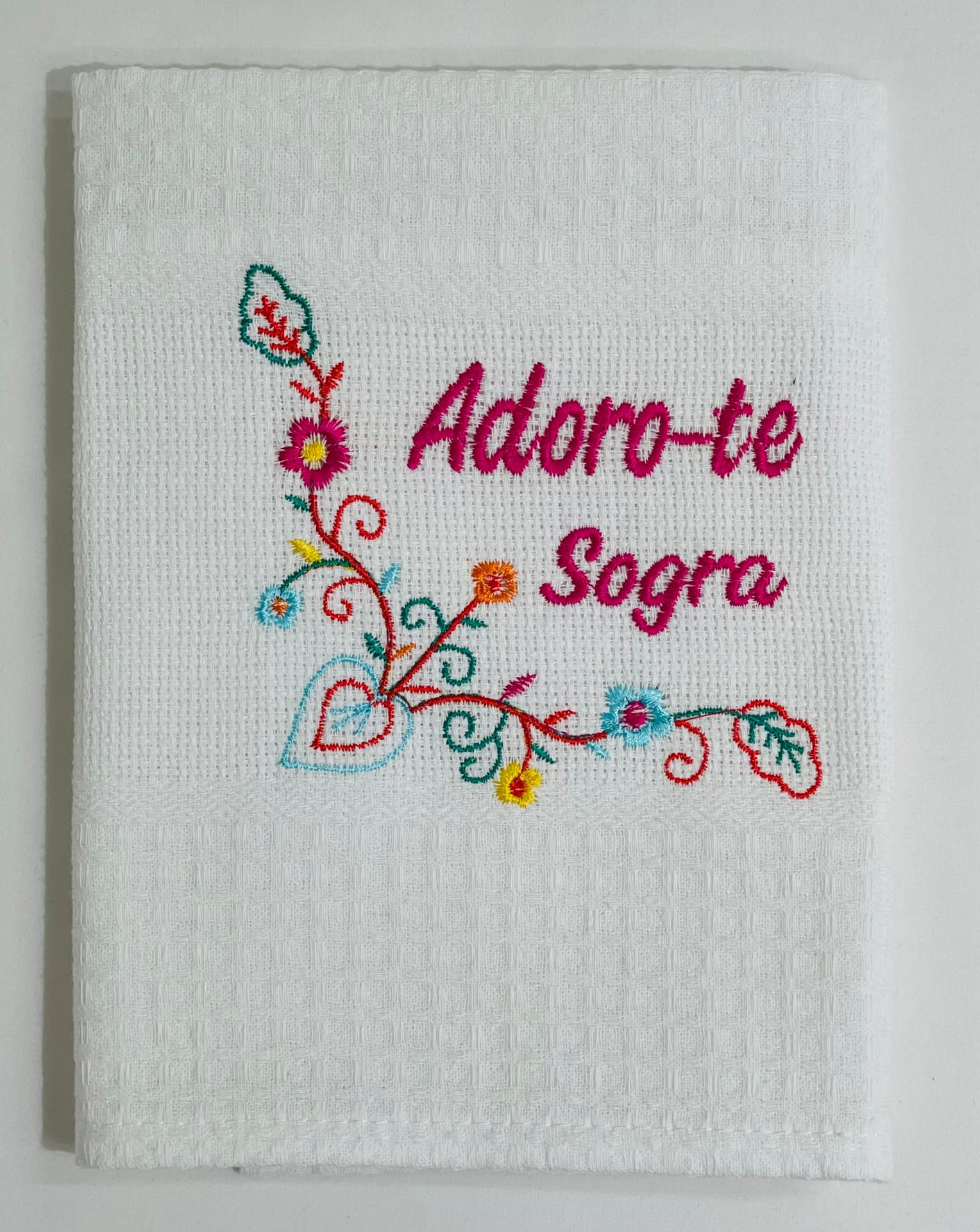 Pano de Cozinha Algodão Adoro-te
