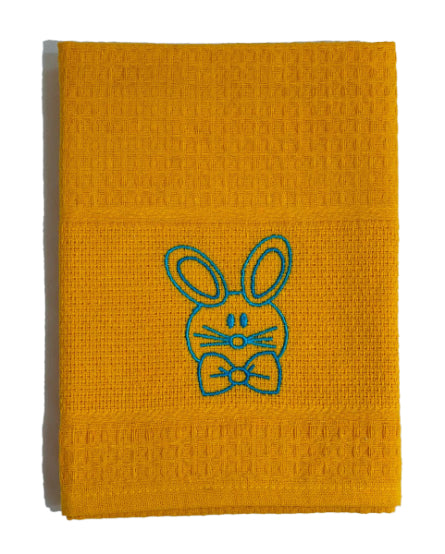 Pano de Cozinha Algodão Páscoa Amarelo