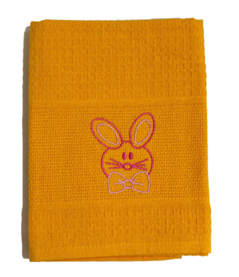 Pano de Cozinha Algodão Páscoa Amarelo