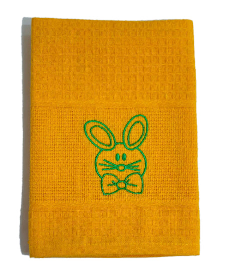 Pano de Cozinha Algodão Páscoa Amarelo
