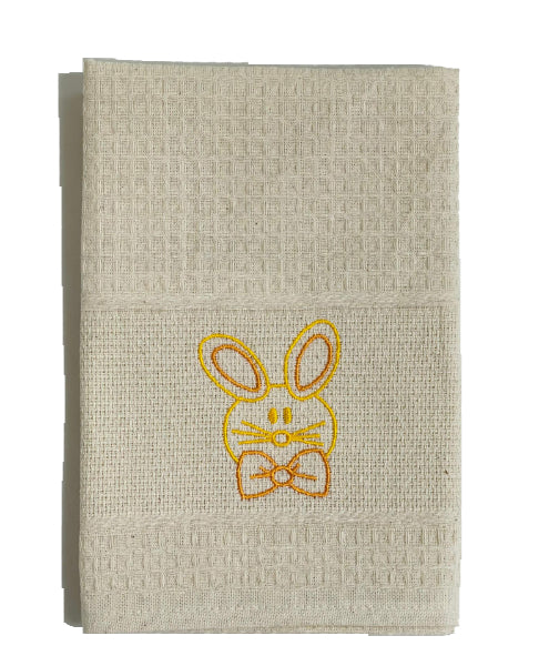 Pano de Cozinha Algodão Páscoa Bege