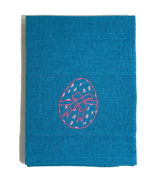 Pano de Cozinha Algodão Páscoa Azul