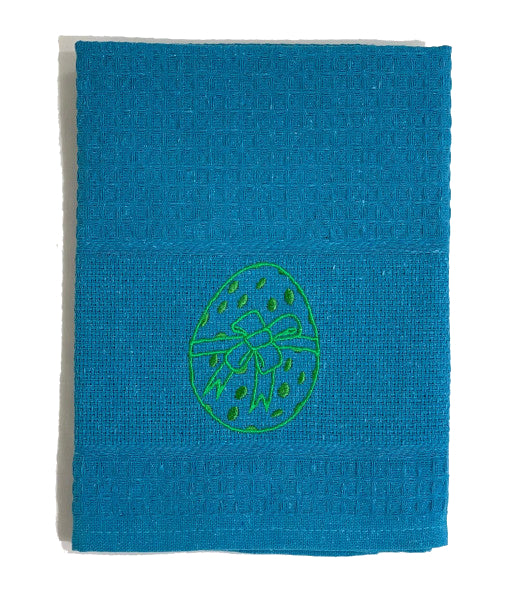 Pano de Cozinha Algodão Páscoa Azul