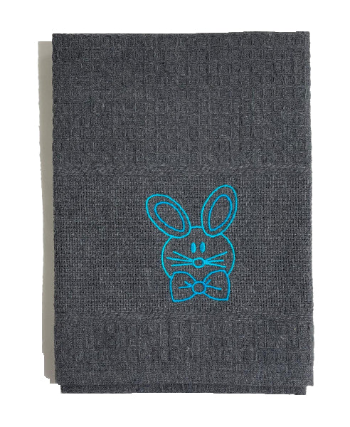 Pano de Cozinha Algodão Páscoa Cinza Escuro