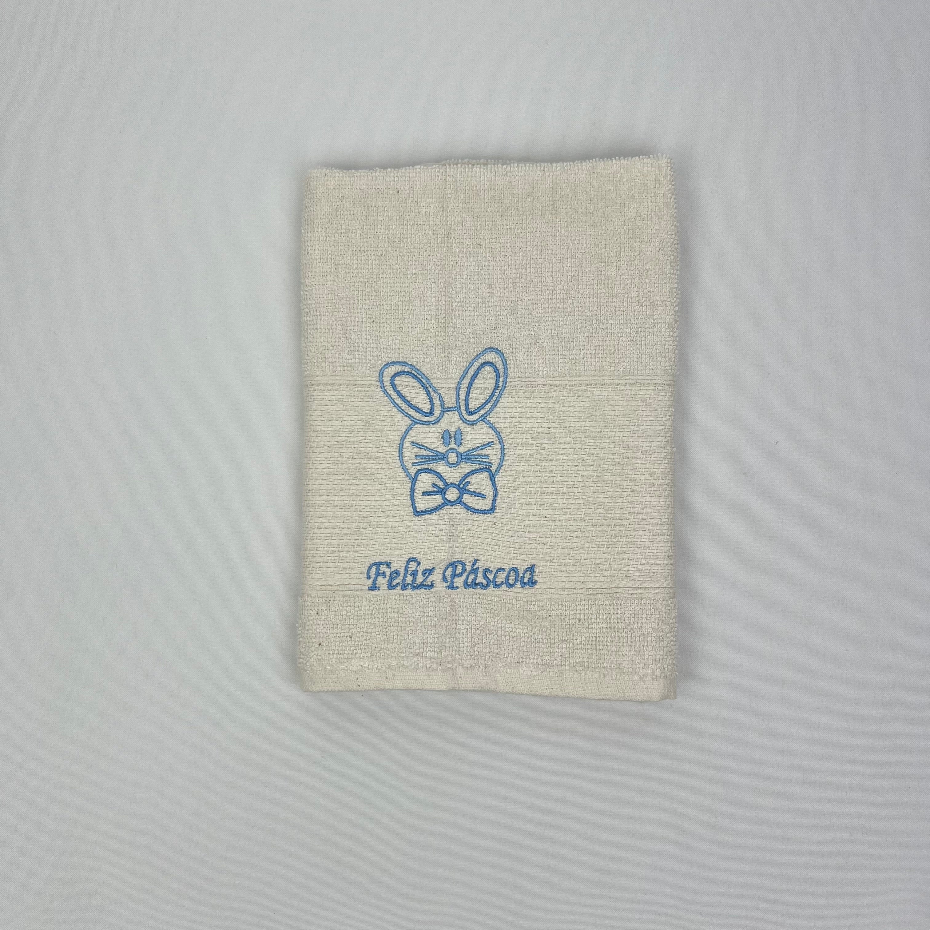 Pano de Cozinha Felpo Bege Coelho Feliz Páscoa