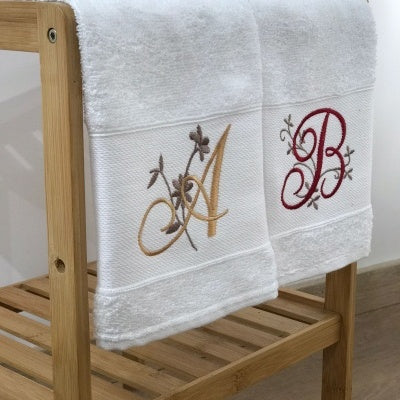 Pano de Cozinha Felpo Branco Letras