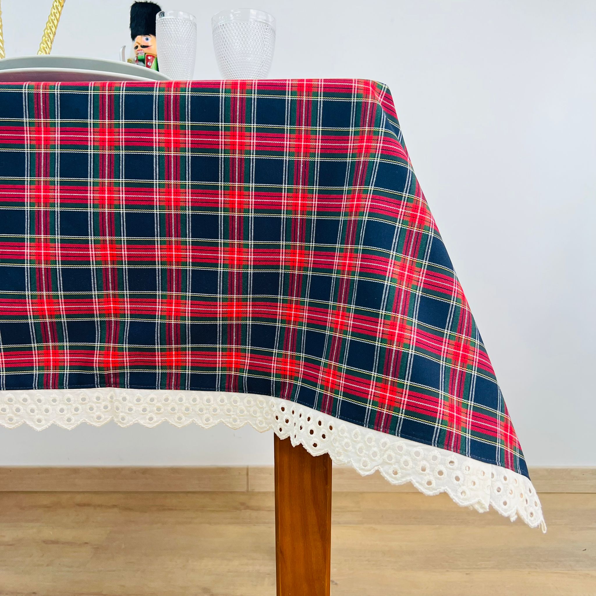 Toalha de Mesa Xmas Chess Renda