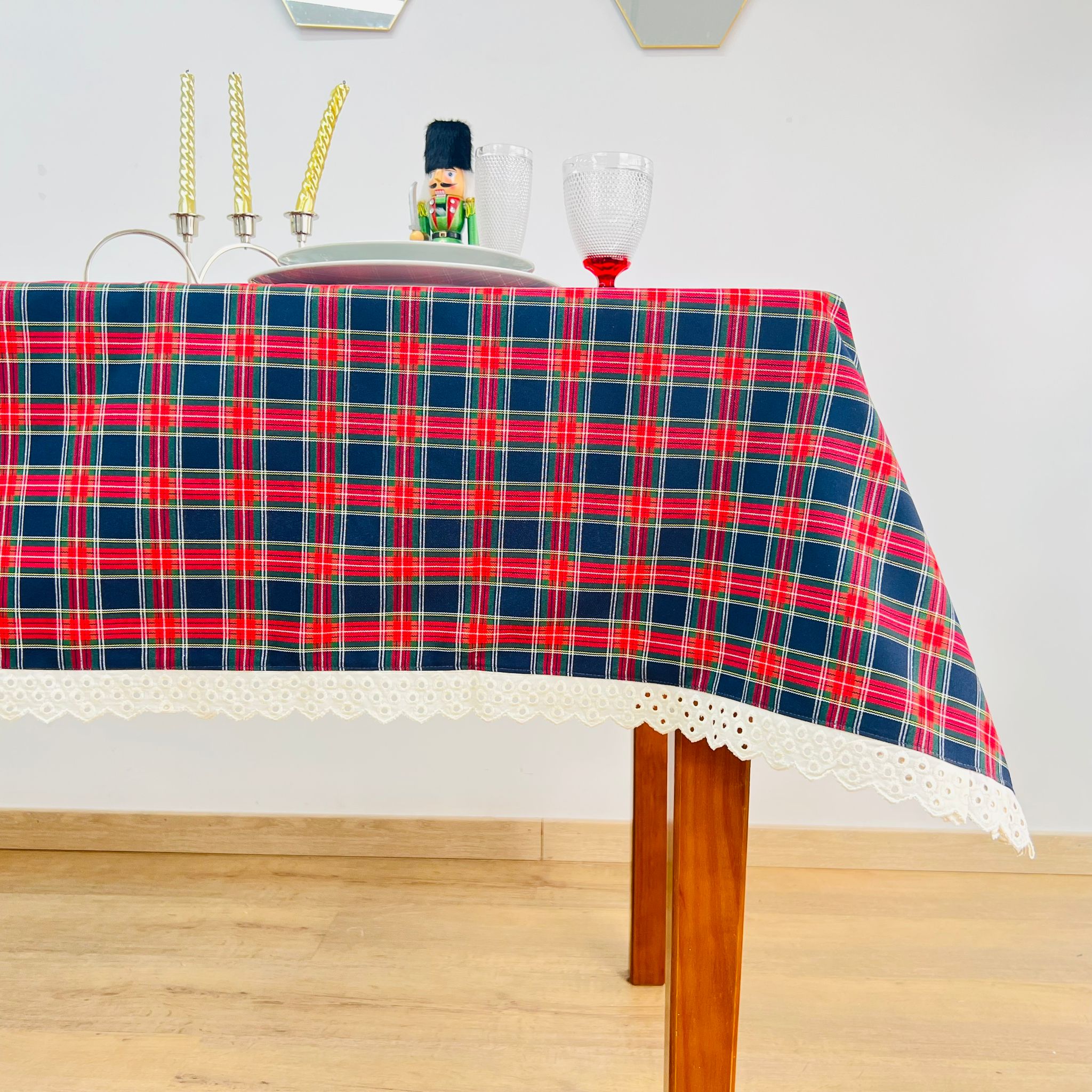 Toalha de Mesa Xmas Chess Renda