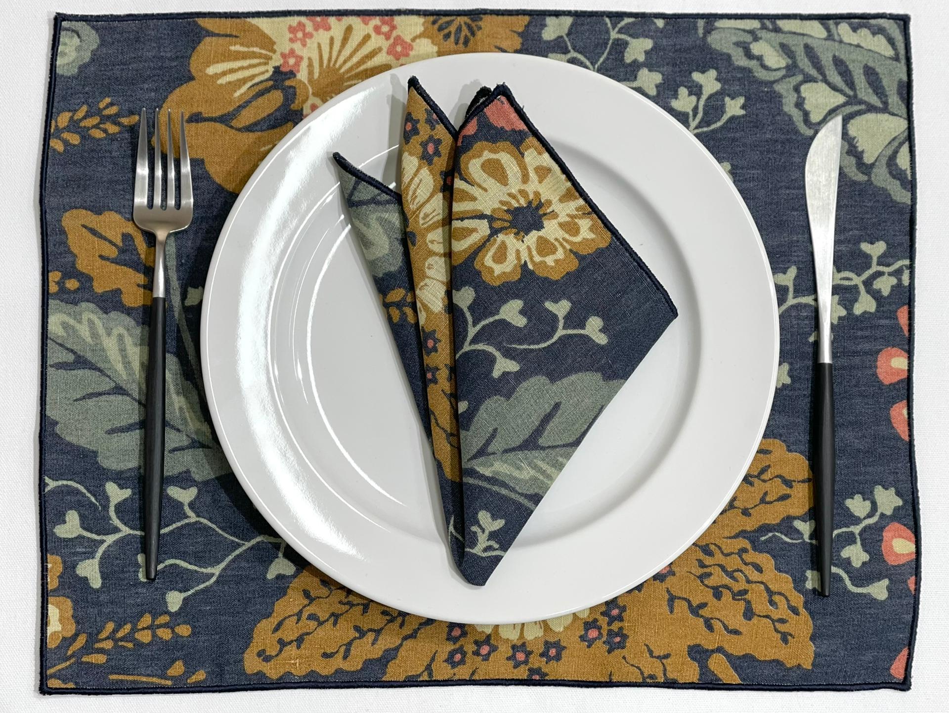 Individual Linho e Rolinho Florido