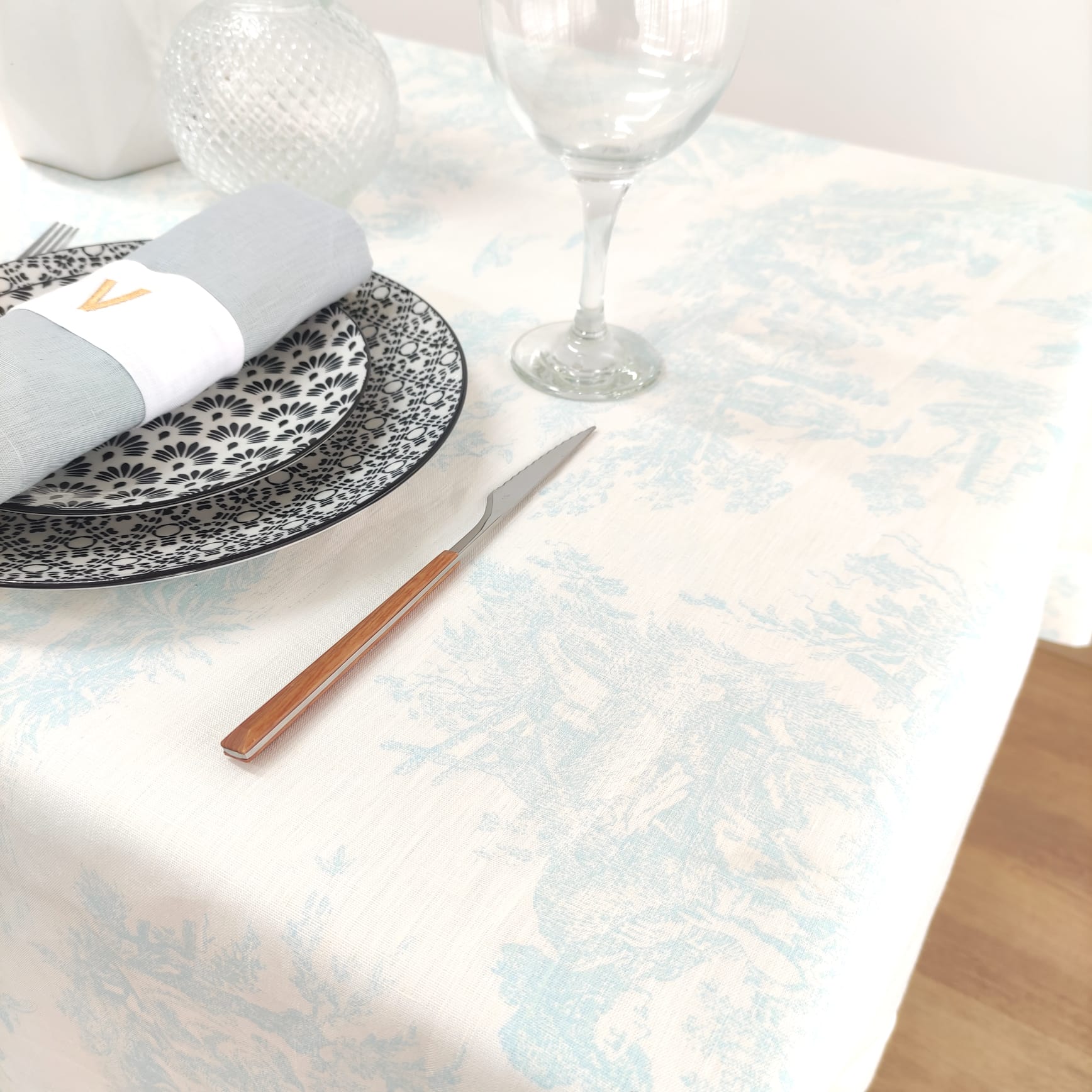 Toalha de Mesa Toile de Jouy Linho COL Baby