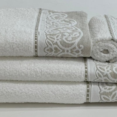 Conjunto de Toalhas Felpo Ramos Branca