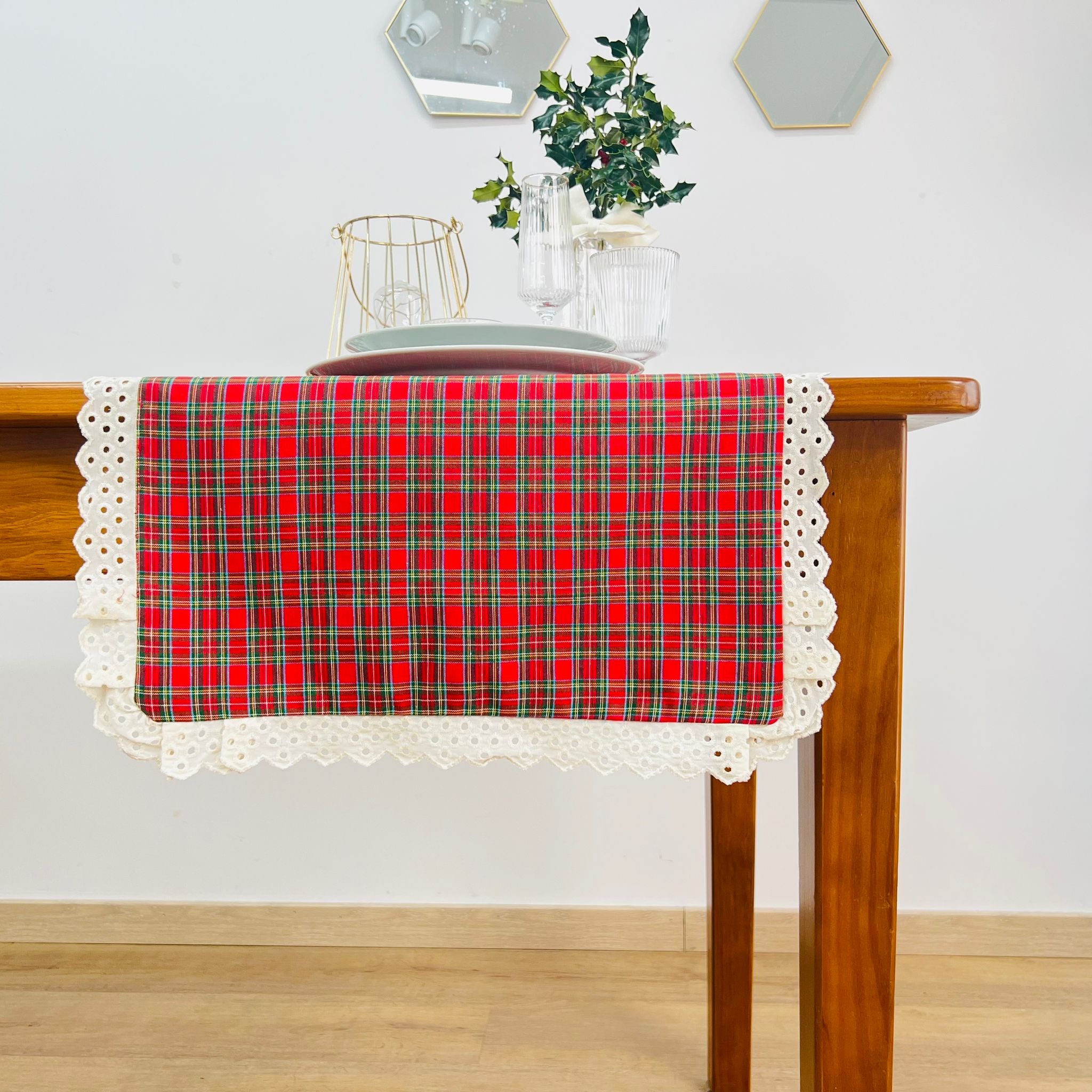 Caminho de Mesa Xmas Glamour Renda