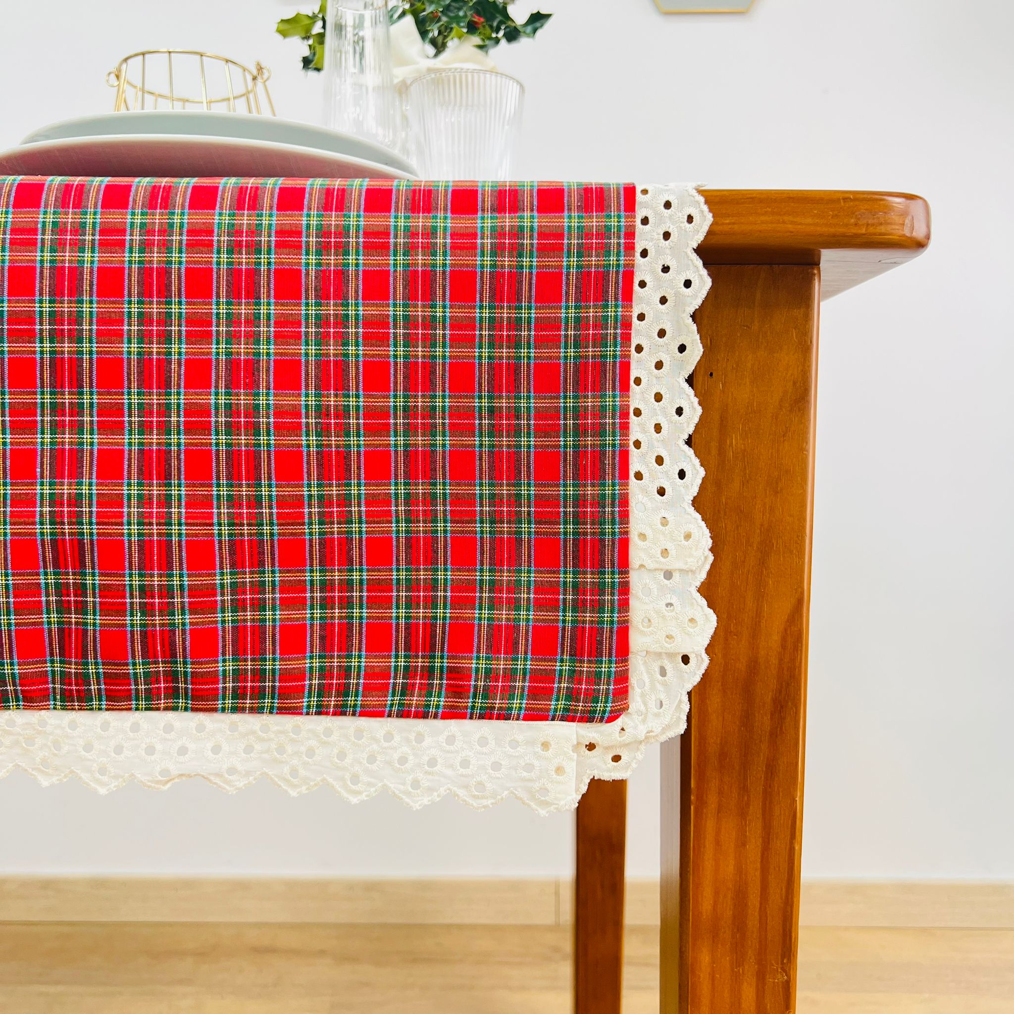 Caminho de Mesa Xmas Glamour Renda