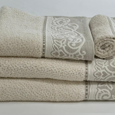 Conjunto de Toalhas Felpo Ramos Bege