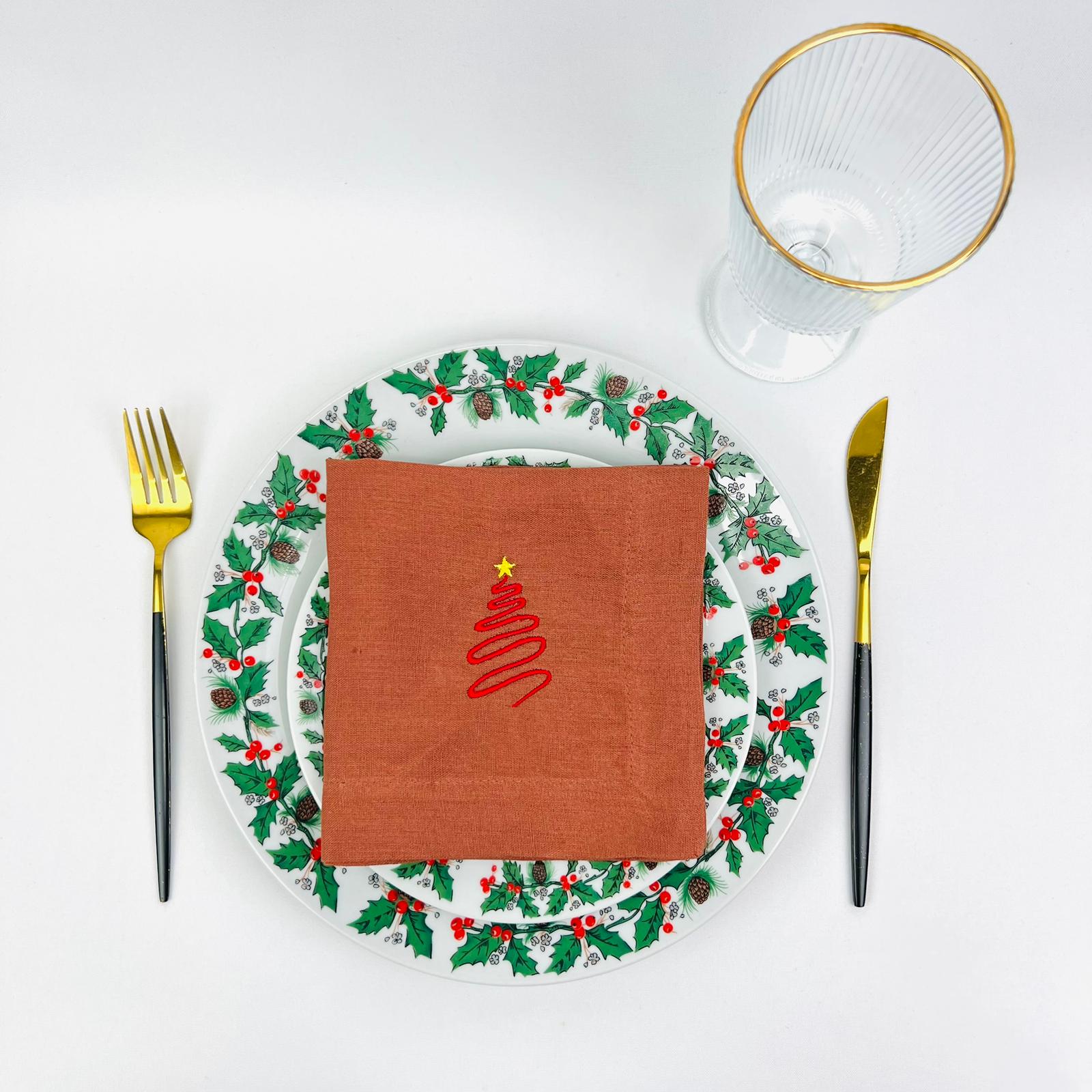 Guardanapo Christmas Tree Vintage Red