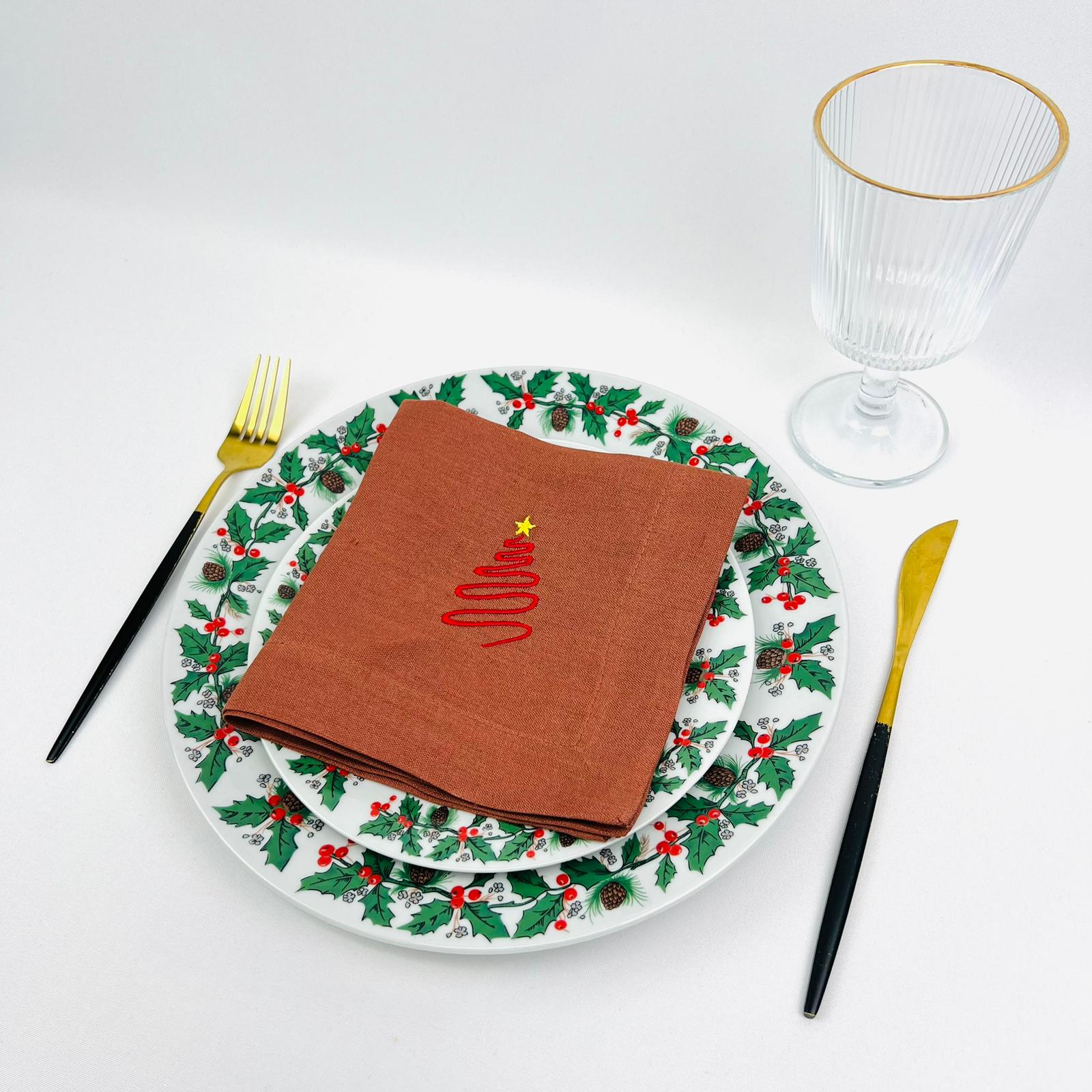 Guardanapo Christmas Tree Vintage Red