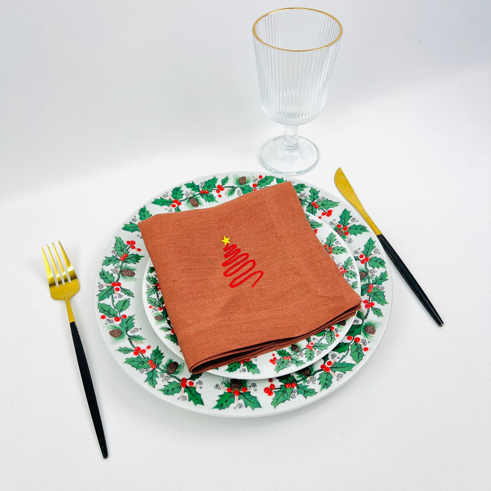 Guardanapo Christmas Tree Vintage Red