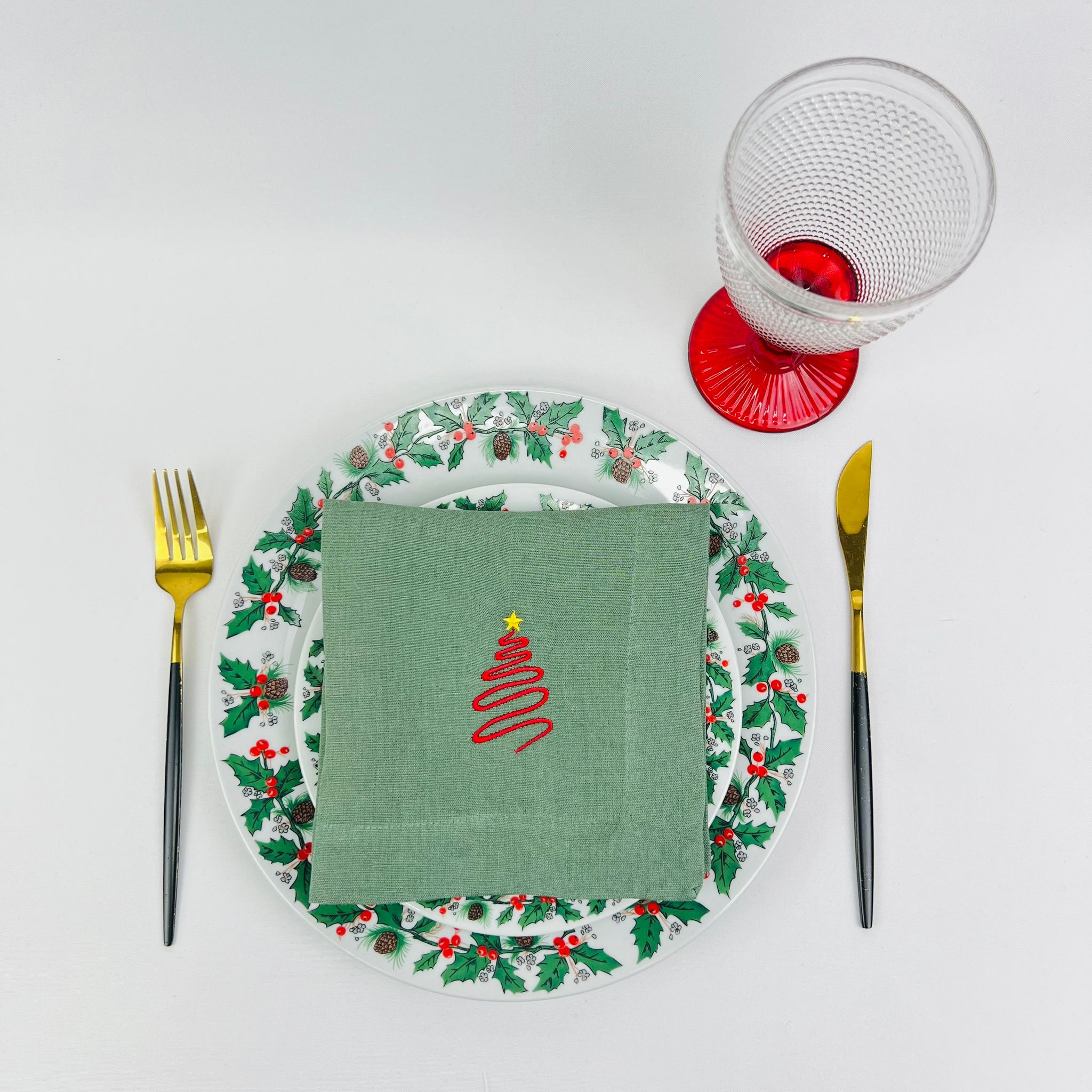 Guardanapo Christmas Tree Vintage Red