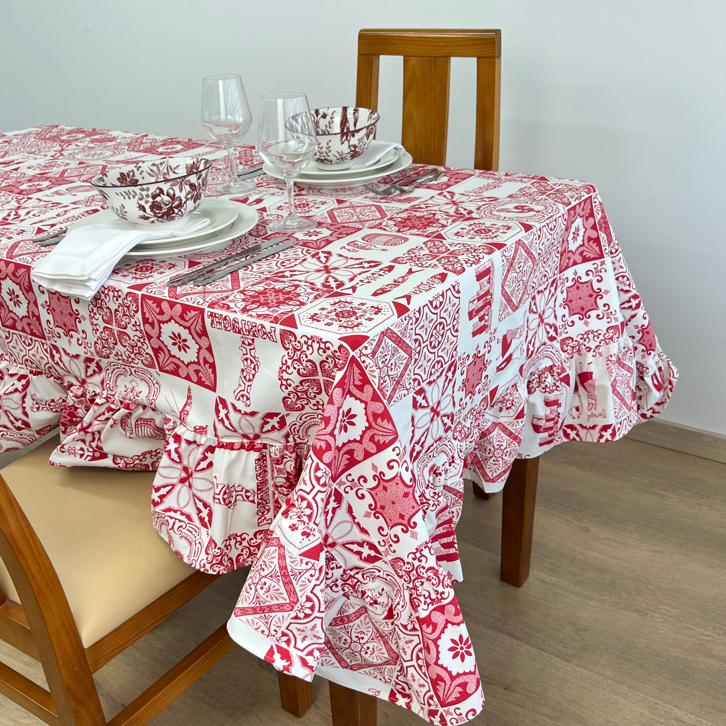 Toalha de Mesa Azulejo Folho