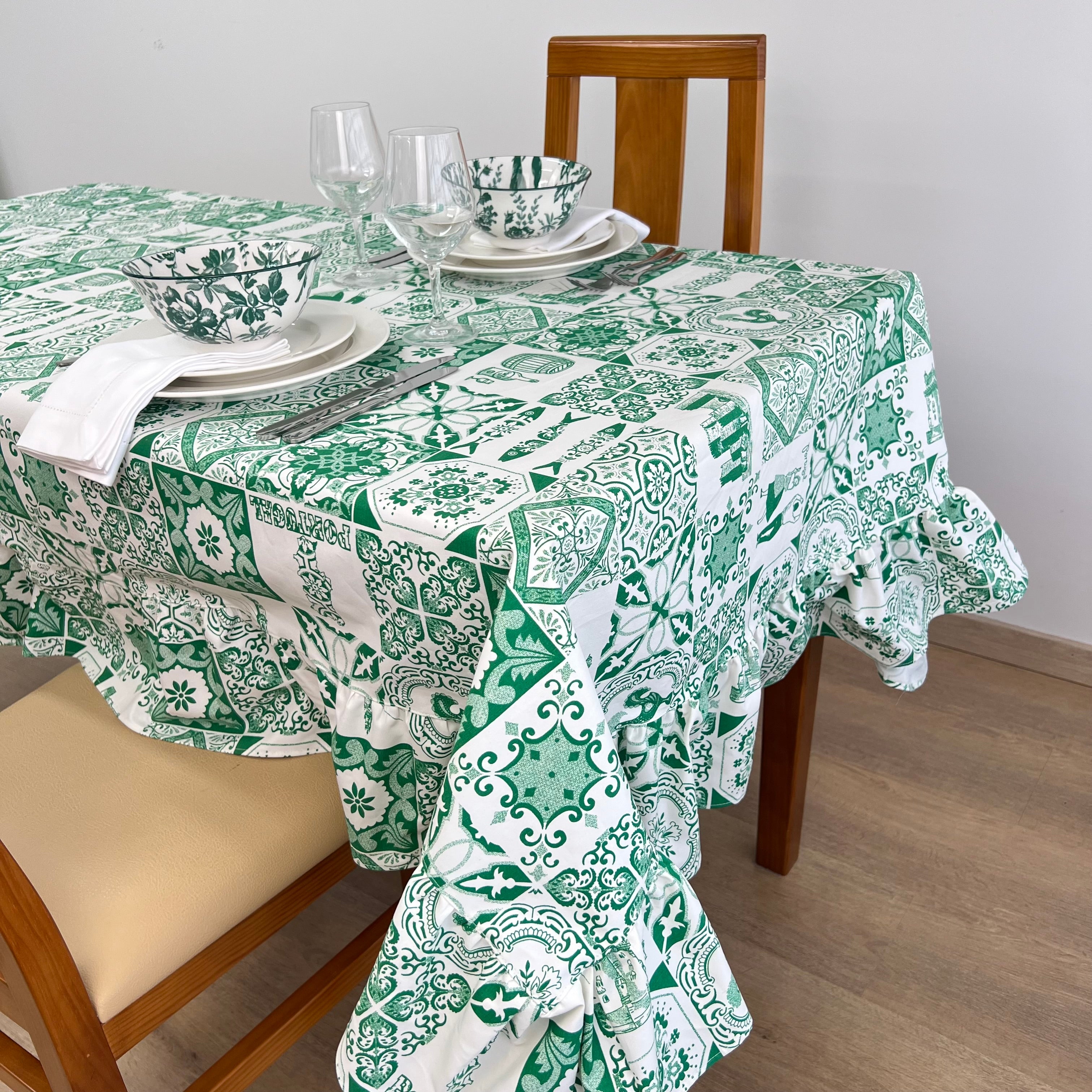 Toalha de Mesa Azulejo Folho
