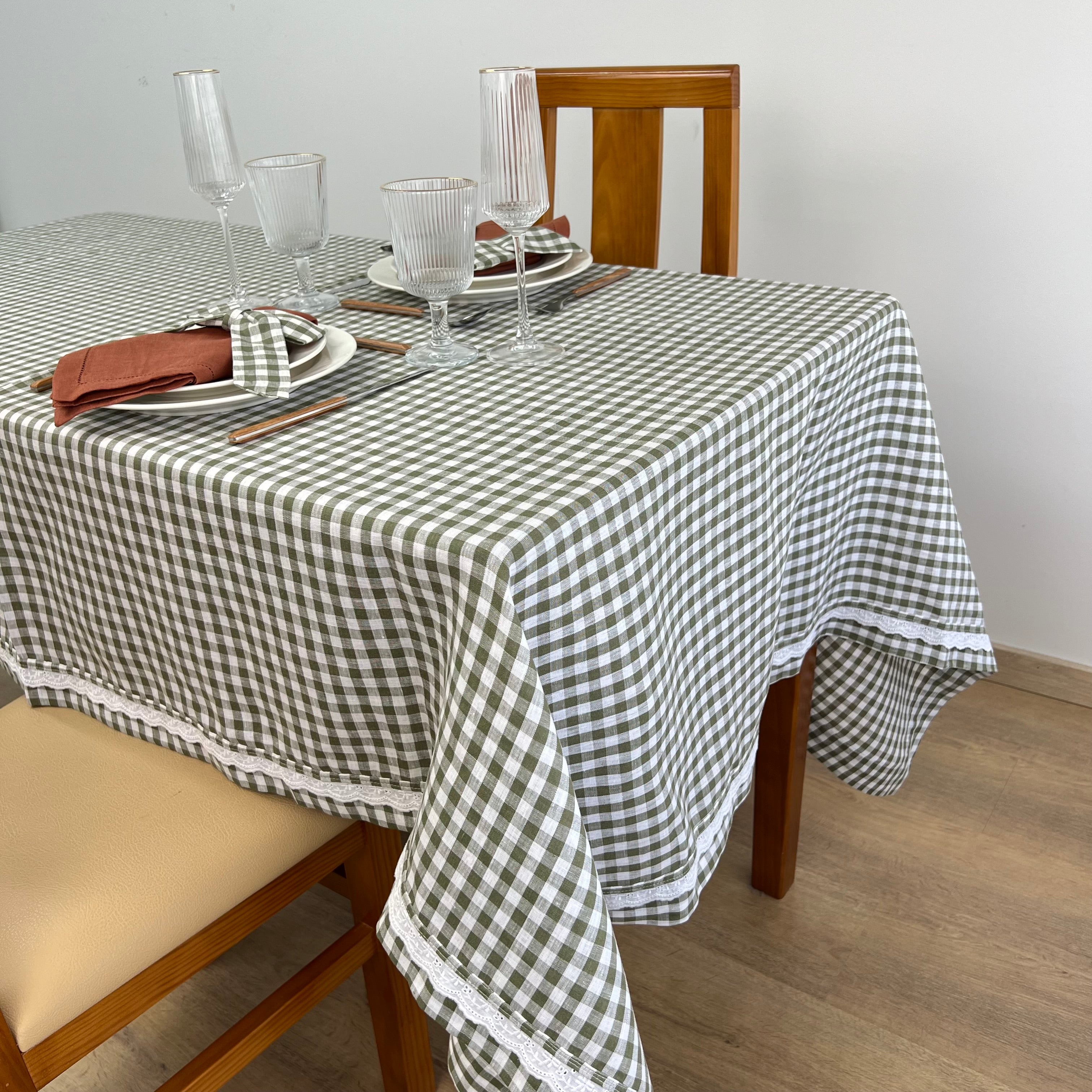 Toalha de Mesa Linho Malmequer Renda