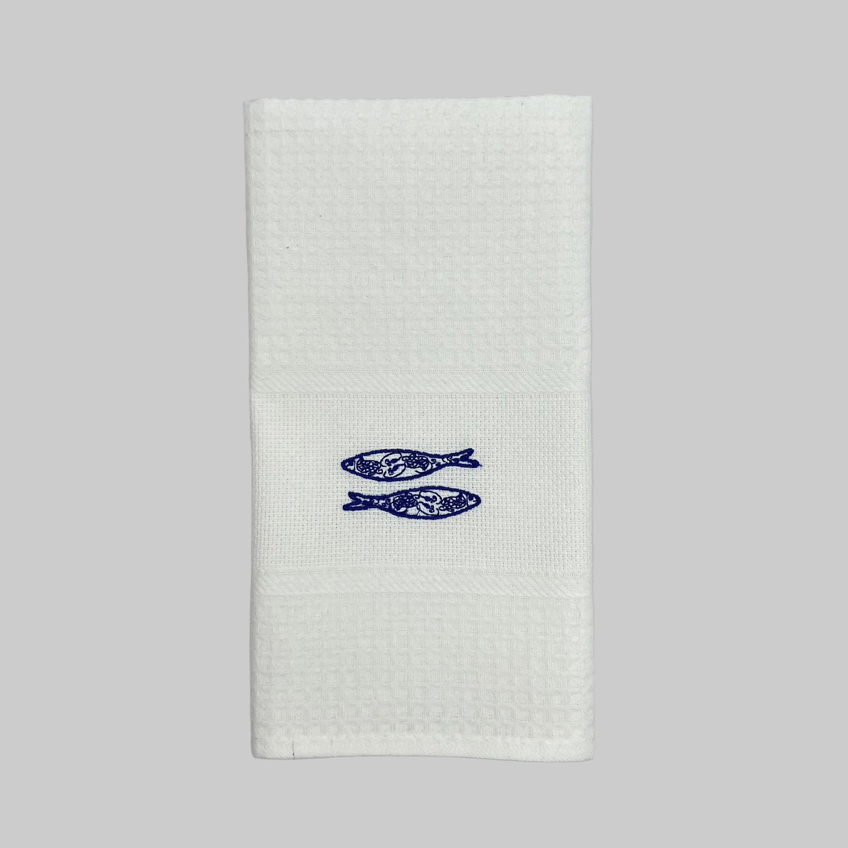 Pano de Cozinha Algodão Sardinha